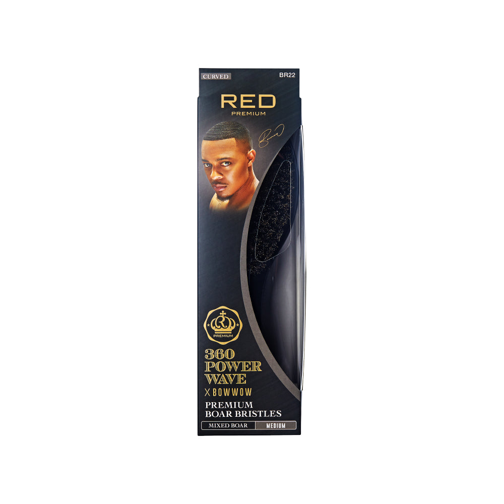 RED BY KISS BOW WOW X 360 Power Wave Medium Boar Brush